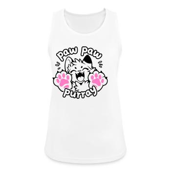 Paw Paw Purray Cat | Funny paw motif - Women's Breathable Tank Top - white - Front - Zoe (177cm)