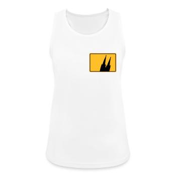 Kölner Dom Köln Ortsschild - Frauen Tank Top atmungsaktiv - Weiß - Vorne - Zoe (177cm)