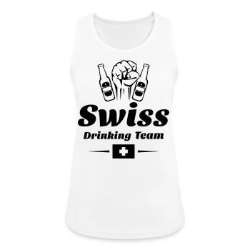 drinking team swiss - Frauen Tank Top atmungsaktiv - Weiß - Vorne - Zoe (177cm)