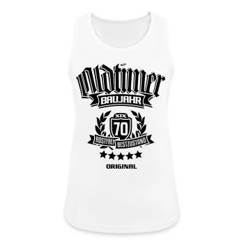 Oldtimer Baujahr 1970 - Frauen Tank Top atmungsaktiv - Weiß - Vorne - Zoe (177cm)