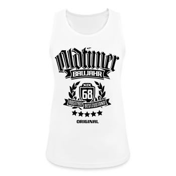 Oldtimer Baujahr 1968 - Frauen Tank Top atmungsaktiv - Weiß - Vorne - Zoe (177cm)