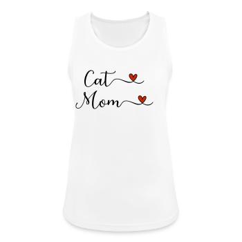 Cat mom - Women's Breathable Tank Top - white - Front - Zoe (177cm)