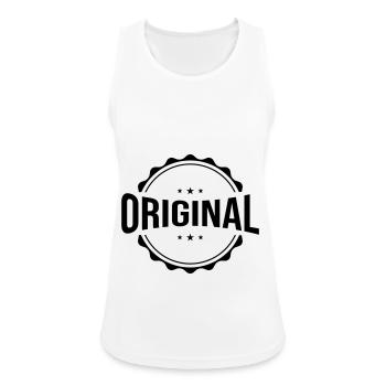 Original Emblem - Frauen Tank Top atmungsaktiv - Weiß - Vorne - Zoe (177cm)