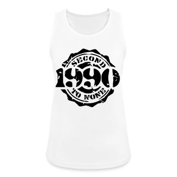 1990 - Second to None - Frauen Tank Top atmungsaktiv - Weiß - Vorne - Zoe (177cm)