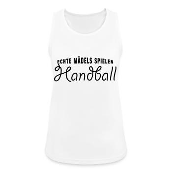 Echte Mädels - Handball - Frauen Tank Top atmungsaktiv - Weiß - Vorne - Zoe (177cm)
