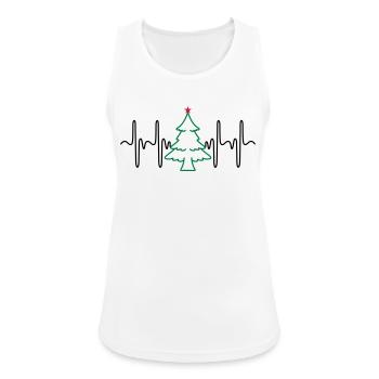 Sapin de Noël Heartbeat (couleurs modifiables) - Débardeur respirant Femme - blanc - Devant - Zoe (177cm)