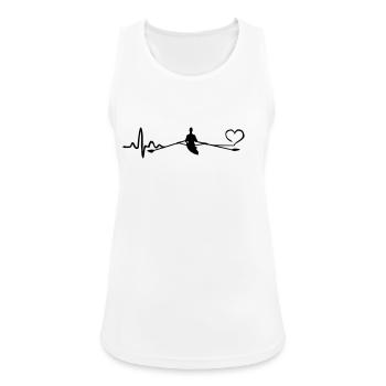 Motif d’aviron Heartbeat avec Rowing Boat One - Débardeur respirant Femme - blanc - Devant - Zoe (177cm)