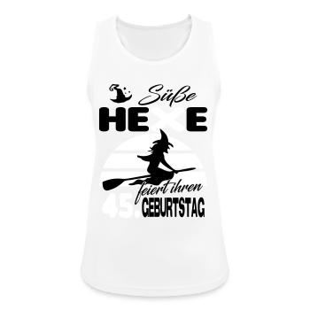 45 Jahre Geburtstag Frau Hexe Süß Süss Jahrestag - Frauen Tank Top atmungsaktiv - Weiß - Vorne - Zoe (177cm)