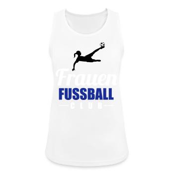 frauen fußball - Frauen Tank Top atmungsaktiv - Weiß - Vorne - Zoe (177cm)