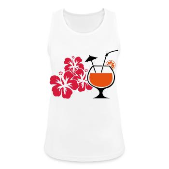 Boisson cocktail à l’hibiscus d’Hawaï - Débardeur respirant Femme - blanc - Devant - Zoe (177cm)