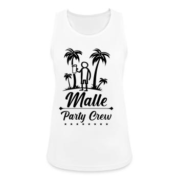 Malle Party Crew Design - Frauen Tank Top atmungsaktiv - Weiß - Vorne - Zoe (177cm)
