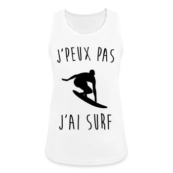 j 'peux pas j'ai surf - Débardeur respirant Femme - blanc - Devant - Zoe (177cm)
