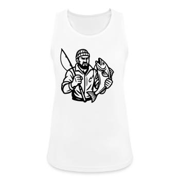 Angler - Frauen Tank Top atmungsaktiv - Weiß - Vorne - Zoe (177cm)