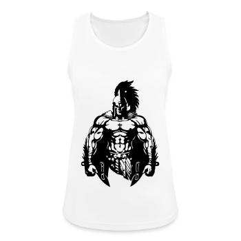 Muscles guerriers spartiates Sparte - Débardeur respirant Femme - blanc - Devant - Zoe (177cm)