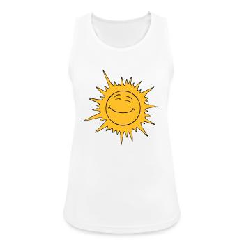 Smiley Sun - Débardeur respirant Femme - blanc - Devant - Zoe (177cm)