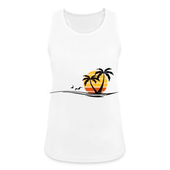 PALMEN STRAND Waves Summer Vacation - Women's Breathable Tank Top - white - Front - Zoe (177cm)