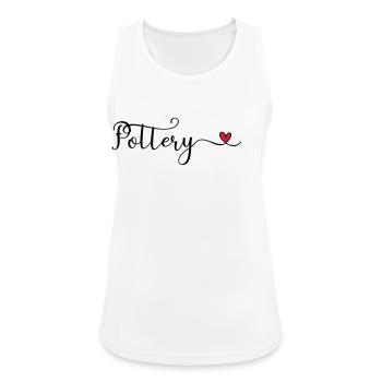 Don de typographie Pottery Heart - Débardeur respirant Femme - blanc - Devant - Zoe (177cm)