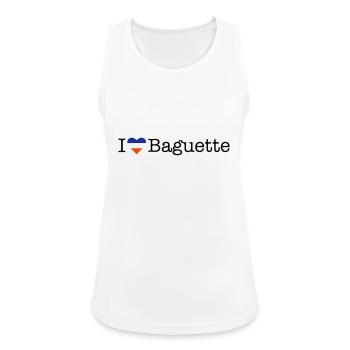I love Baguette - Frauen Tank Top atmungsaktiv - Weiß - Vorne - Zoe (177cm)