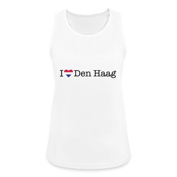 I love Den Haag - Frauen Tank Top atmungsaktiv - Weiß - Vorne - Zoe (177cm)
