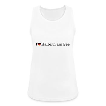I love Haltern am See - Frauen Tank Top atmungsaktiv - Weiß - Vorne - Zoe (177cm)