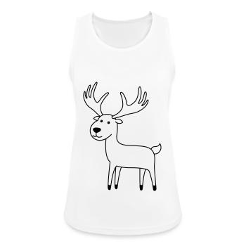 Elch Comic Tier - Frauen Tank Top atmungsaktiv - Weiß - Vorne - Zoe (177cm)