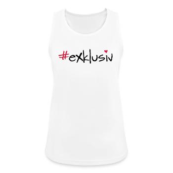 #exklusiv - Frauen Tank Top atmungsaktiv - Weiß - Vorne - Zoe (177cm)