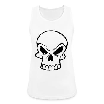 Comic Schädel / Totenkopf - Frauen Tank Top atmungsaktiv - Weiß - Vorne - Zoe (177cm)