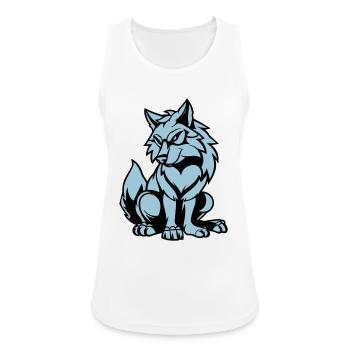 wolf comic tier - Frauen Tank Top atmungsaktiv - Weiß - Vorne - Zoe (177cm)