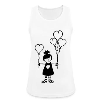 Mädchen Herzluftballons - Frauen Tank Top atmungsaktiv - Weiß - Vorne - Zoe (177cm)
