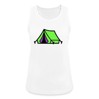 Icône du camping sous tente du festival - Débardeur respirant Femme - blanc - Devant - Zoe (177cm)