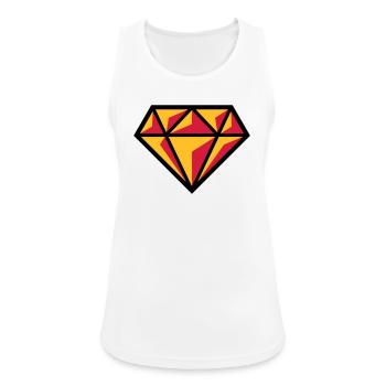 Diamant (Edelstein Brillant Symbol / POS Red 3C) - Frauen Tank Top atmungsaktiv - Weiß - Vorne - Zoe (177cm)