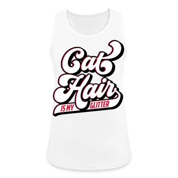 Cat hair is my glitter | Colors can be changed - Women's Breathable Tank Top - white - Front - Zoe (177cm)