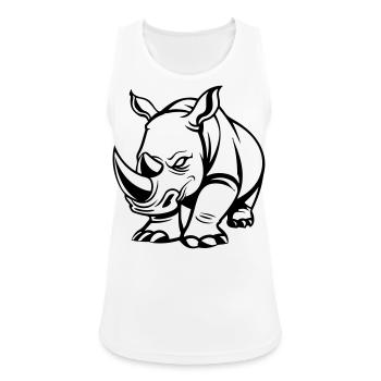 rhinocéros - Débardeur respirant Femme - blanc - Devant - Zoe (177cm)