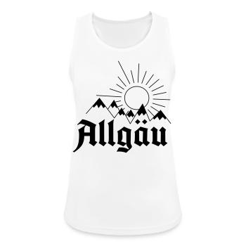 Allgäu Schriftzug mit Bergen und Sonne - Geschenk - Frauen Tank Top atmungsaktiv - Weiß - Vorne - Zoe (177cm)