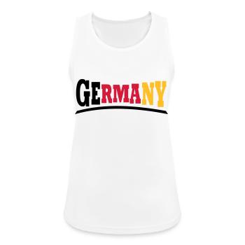 Germany - Frauen Tank Top atmungsaktiv - Weiß - Vorne - Zoe (177cm)