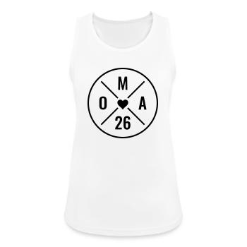 Oma 2026 - Herz - Baby Ankündigung - Oma 26 - Frauen Tank Top atmungsaktiv - Weiß - Vorne - Zoe (177cm)