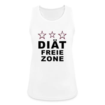 Diät Freie Zone - Frauen Tank Top atmungsaktiv - Weiß - Vorne - Zoe (177cm)