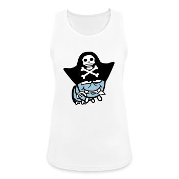 Raupe Loch Piraten Kapitän Mütze Lustig Süß Comic - Frauen Tank Top atmungsaktiv - Weiß - Vorne - Zoe (177cm)