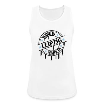 made_in_leipzig_02 - Frauen Tank Top atmungsaktiv - Weiß - Vorne - Zoe (177cm)