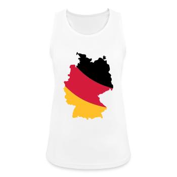 Deutschland Karte - Frauen Tank Top atmungsaktiv - Weiß - Vorne - Zoe (177cm)
