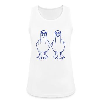 2 Seagulls Middle Finger Insult Stinkfinger Team - Women's Breathable Tank Top - white - Front - Zoe (177cm)