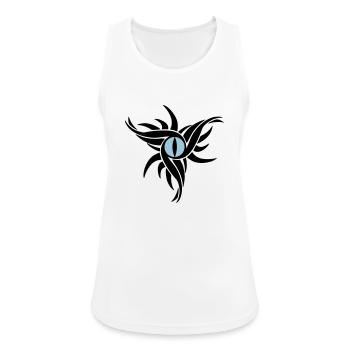 Oeil de dragon, Dragon Eye Tattoo Style, dragoneye - Débardeur respirant Femme - blanc - Devant - Zoe (177cm)