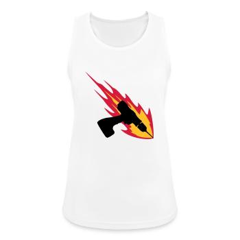 Cordless Drill On Fire - Women's Breathable Tank Top - white - Front - Zoe (177cm)