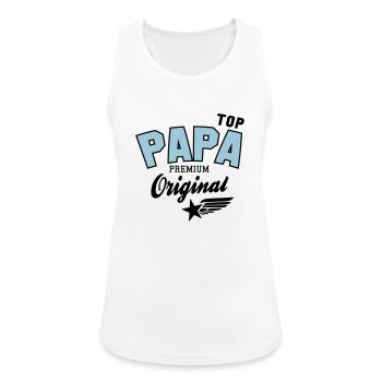 Original TOP PAPA - Premium 2 Color Dad - Débardeur respirant Femme - blanc - Devant - Zoe (177cm)