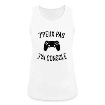 J'peux pas j'ai console - Débardeur respirant Femme - blanc - Devant - Zoe (177cm)