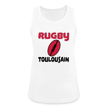 Rugby toulousain - Débardeur respirant Femme - blanc - Devant - Zoe (177cm)