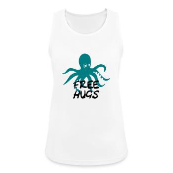 free hugs - Frauen Tank Top atmungsaktiv - Weiß - Vorne - Zoe (177cm)