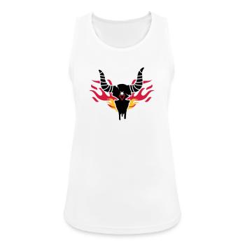 Bull skull with flames - Women's Breathable Tank Top - white - Front - Zoe (177cm)
