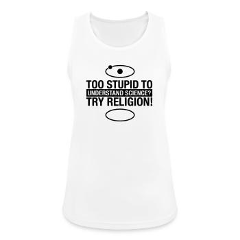 science-religion - Frauen Tank Top atmungsaktiv - Weiß - Vorne - Zoe (177cm)