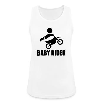 Baby Rider  - Frauen Tank Top atmungsaktiv - Weiß - Vorne - Zoe (177cm)